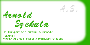 arnold szekula business card